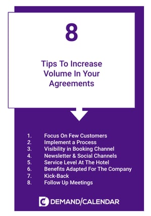 8 Tips to increase volume in agreements, hotels